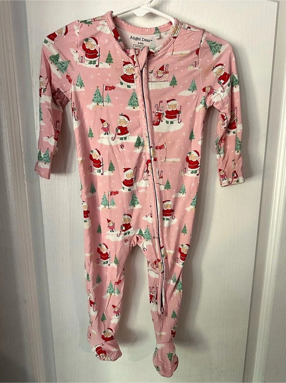 Angel Dear pink Christmas bamboo sleeper